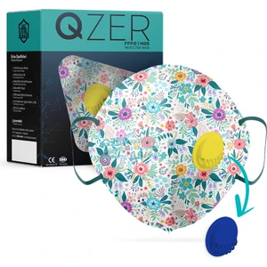 Qzer Bahar Çiçekleri Desenli 5 Katlı Ventilli Ffp2 Nr N95 Maske