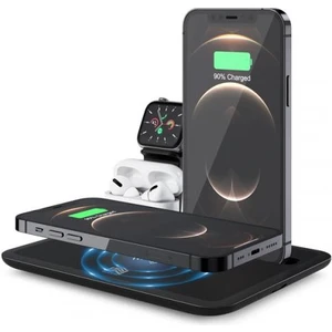 4in1 Masaüstü Şarj Standı 15W Kablosuz Şarj Standı Apple iPhone Şarj Iwatch Airpods Pro Şarj Stand