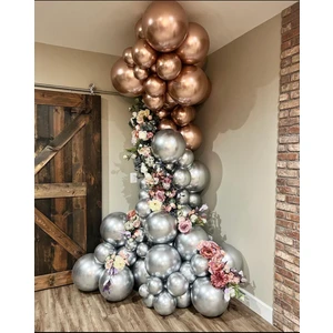 Eğlence Marketi Krom Rose Gold ve Krom Gümüş Balon Zinciri 100 Adet