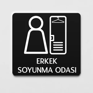 Erkek Soyunma Odası Tabelası Ofis Yönlendirme Kapı Isimlik Soyunma Alanı Tabela