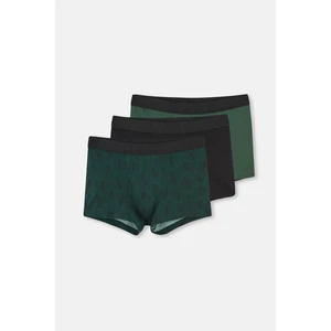 Yeşil 3 'lü Jakar Lastik Pamuklu Boxer