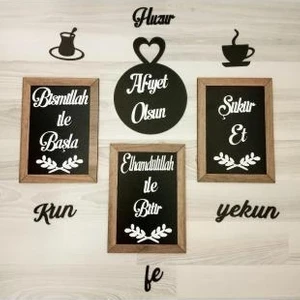 Ahşap Dekoratif Mutfak Duvar Seti