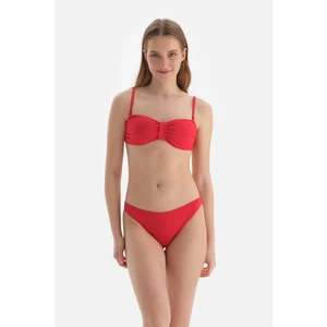 Kırmızı Straplez Bikini Üst