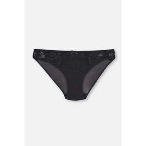 Siyah Dantel Detaylı Mikro Slip
