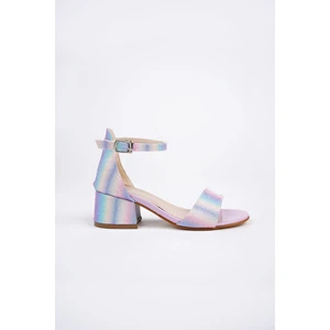 Gimer Avm Topuklu Tek Bant Arka Kapalı Pudra Kız Çocuk Sandalet