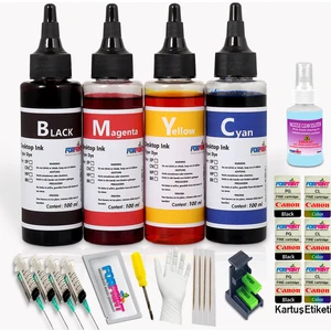 Canon Pıxma E3440 Yazıcı Uyumlu Forprint Dolum Seti 4X100ML