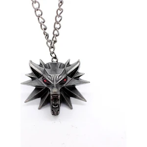 Herşey Nota  925 Ayar Gümüş Kaplama The Witcher Kurt Kabartmalı Madalyon Kolye