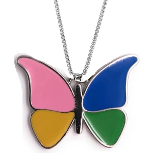 Herşey Nota Kelebek Butterfly Paslanmaz Çelik Kolye