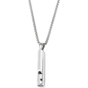 Herşey Nota Hayatta Kalma Acil Yüksek Ses Çelik Zincir Düdük Kolye Gümüş Kadın & Erkek