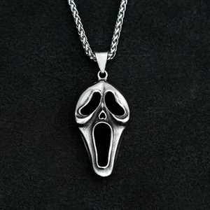 Herşey Nota Scream Çığlık Erkek Kadın Kolye Antik Gümüş Kaplama