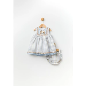 Külotlu Çiçek Detaylı Bayramlık Bebek Çocuk Elbise 2'li Set 13792