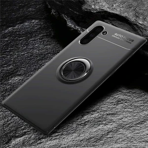 Heptek İletişim Samsung Galaxy Note 10 Kılıf Kamera Çıkıntılı Renkli Yüzüklü Standlı Mıknatıslı Kapak (Ravel)