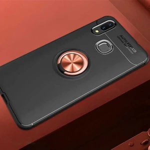 Heptek İletişim Samsung Galaxy M20 Kılıf Kamera Çıkıntılı Renkli Yüzüklü Standlı Mıknatıslı Kapak (Ravel)