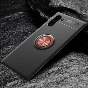 Heptek İletişim Samsung Galaxy Note 10 Kılıf Kamera Çıkıntılı Renkli Yüzüklü Standlı Mıknatıslı Kapak (Ravel)