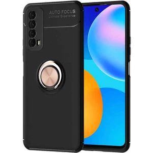 Heptek İletişim Huawei P Smart 2021 Kılıf Kamera Çıkıntılı Renkli Yüzüklü Standlı Mıknatıslı Kapak (Ravel)