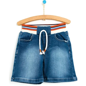 Basic Erkek Bebek Lastikli Denim Şort Erkek Bebek