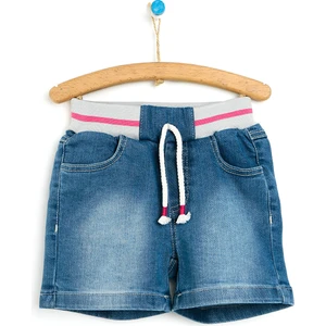 Basic Kız Bebek Lastikli Denim Şort