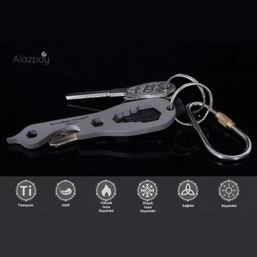 Alazpay Outdoor Kamp Kilitli Vidalı Titanyum Anahtarlık Fiyatı