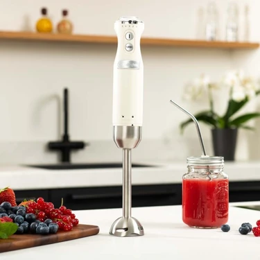 Westinghouse El Blenderi - Hand Blender Retro Beyaz (Krem)