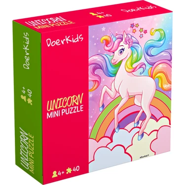 DoerKids Unicorn Mini Puzzle | 40 Parça 4+