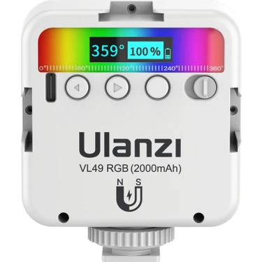 Ulanzi VL49 Mini Rgb LED Video Işığı - Beyaz (Yurt