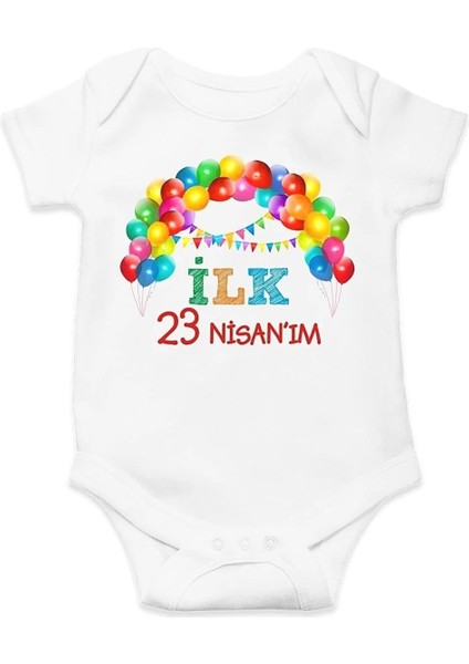 Ilk 23 Nisan Özel Tasarım Bebek Zıbın Pamuklu Çıtçıtlı Body