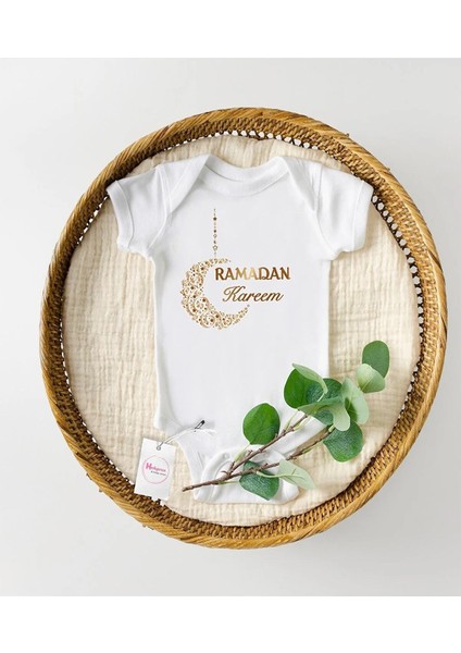 Ramadan Kareem Özel Tasarım Bebek Zıbın Pamuklu Çıtçıtlı Body