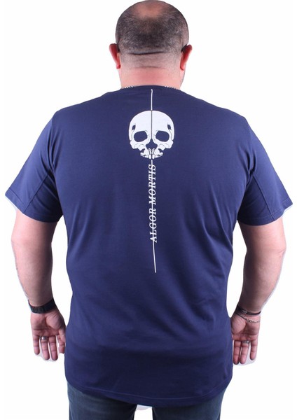 Büyük Beden Sıfır Yaka Tişört Algor Mortis 23173 Marin fırsatları