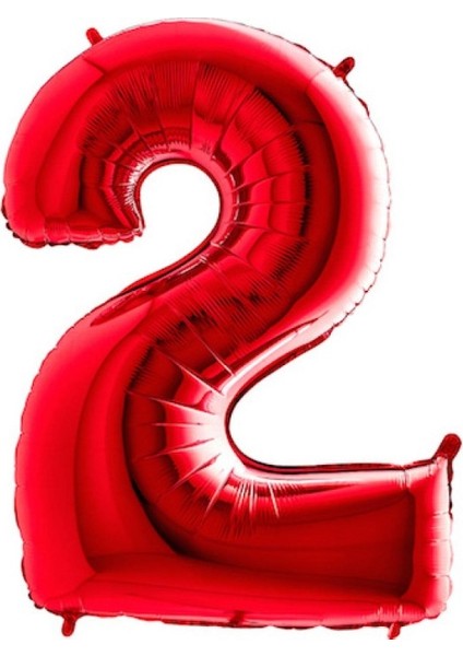 2 Rakam Kırmızı Folyo Balon 40 Inç 100 cm