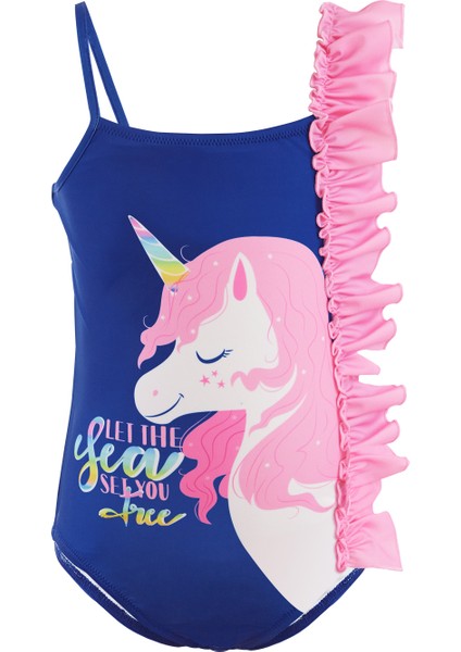 Fırfırlı Unicorn Kız Çocuk Mayo