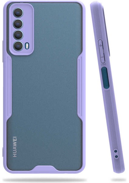 Huawei P Smart 2021 Kılıf Kamera Korumalı Ultra Ince Buzlu Mat Renkli Silikon Kapak(Parfe)