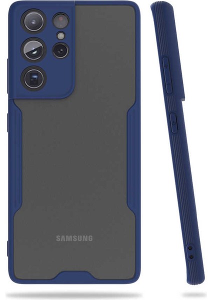 Samsung Galaxy S21 Ultra Kılıf Kamera Korumalı Ultra Ince Buzlu Mat Renkli Silikon Kapak(Parfe)