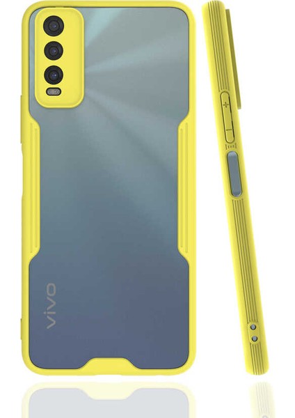 Vivo Y20S Kılıf Kamera Korumalı Ultra Ince Buzlu Mat Renkli Silikon Kapak(Parfe)