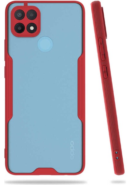 Oppo A15S Kılıf Kamera Korumalı Ultra Ince Buzlu Mat Renkli Silikon Kapak(Parfe)
