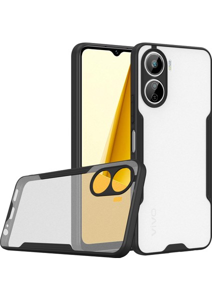 Vivo Y16 Kılıf Kamera Korumalı Ultra Ince Buzlu Mat Renkli Silikon Kapak(Parfe)