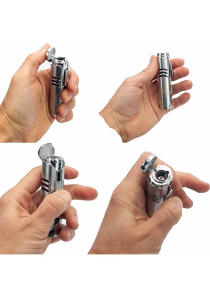 Metal Kuvvetli Tek Pürmüz Çakmak , Gazlı Çakmak, Puro Çakmağı