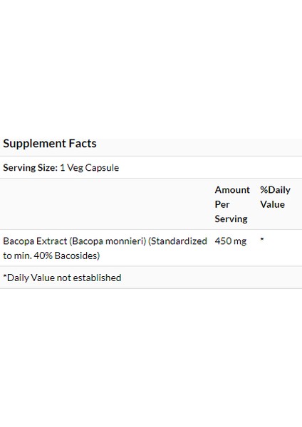 Now Foods, Bacopa Extract, 450 mg, 90 Veg Capsules