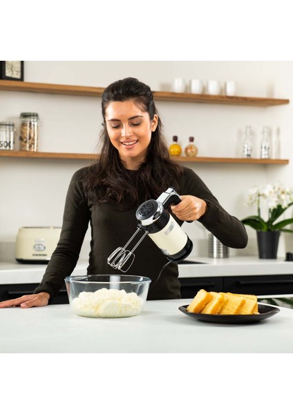 El Mikseri - Retro Series Hand Mixer Beyaz (Krem) WKHM250
