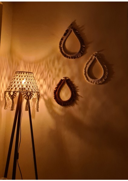 3'lü Damla Makrome Duvar Süsü fiyatları