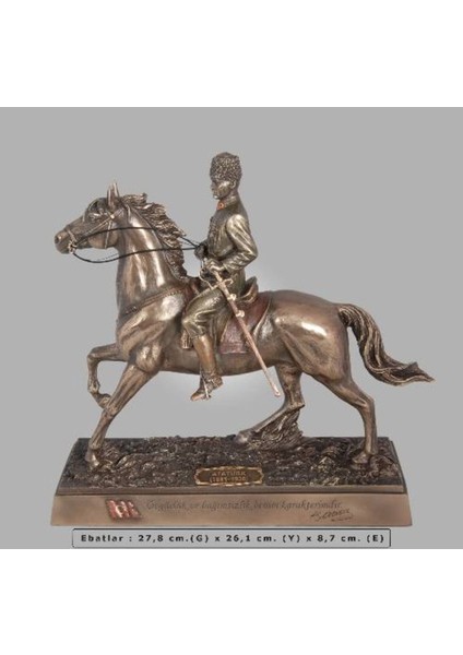 Atatürk Süvari Bronz – Veronese Biblo 28,5x9,5x26,5 cm– Dekoratif Obje ve Koleksiyonluk Model modelleri