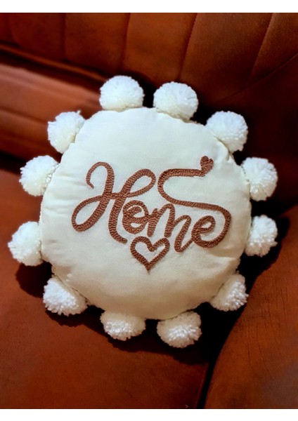 Home Ponponlu Punch Yuvarlak Kırlent