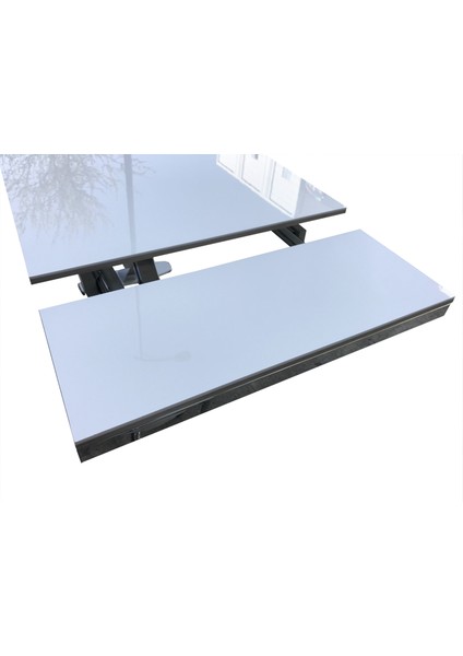 Masa x Ayak Model Metal Transmisyon Nikelaj Dikdörtgen Kelebek Yan Açılır Cam Tabla El Yapım