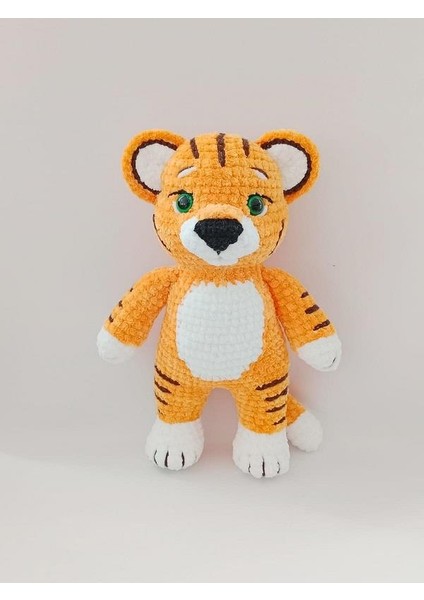Sevimli Kaplan Amigurumi Organik Oyuncak