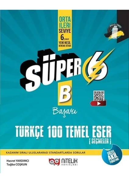 Nitelik Yayınları 6. Sınıf Süper B ( Başarı) Türkçe 100 Temel Eser