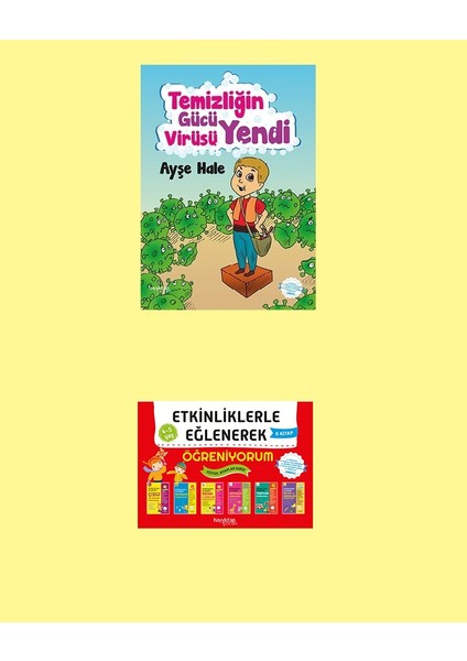 Etkinliklerle Eğlenerek Öğreniyorum - 6 Kitap - Temizliğin Gücü Virüsü Yendi 2li Set