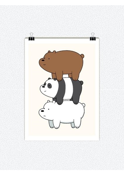 Paytak Moda We Bare Bears Tasarımlı 24 x 33 cm 350 gr Kuşe Kağıt Poster