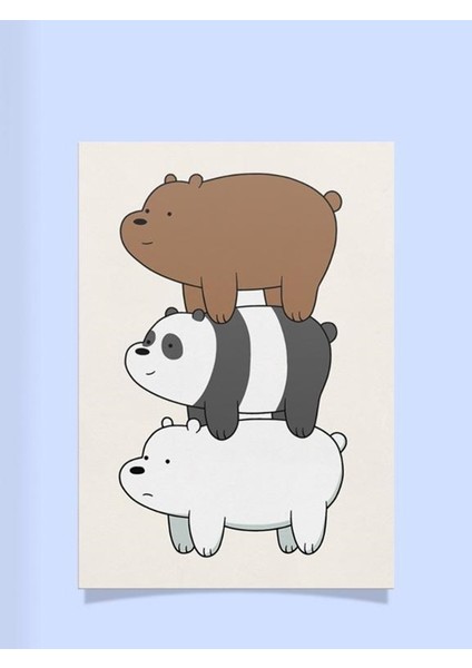 Paytak Moda We Bare Bears Tasarımlı 24 x 33 cm 350 gr Kuşe Kağıt Poster