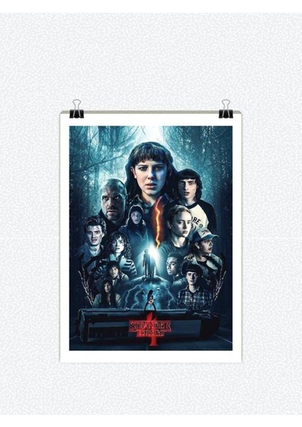 Stranger Things Tasarımlı 24*33 cm 350 Gr. Kuşe Kağıt Poster PYTKPSTR030