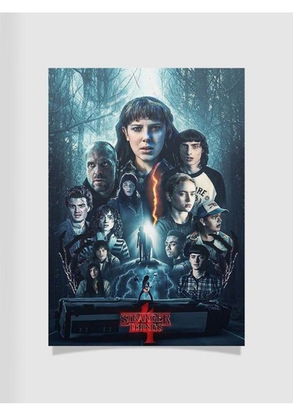 Stranger Things Tasarımlı 24*33 cm 350 Gr. Kuşe Kağıt Poster PYTKPSTR030