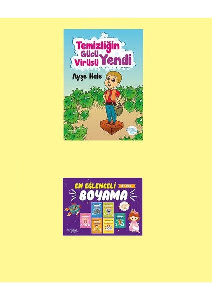 En Eğlenceli Boyama - 6 Kitap - Temizliğin Gücü Virüsü Yendi 2li Set